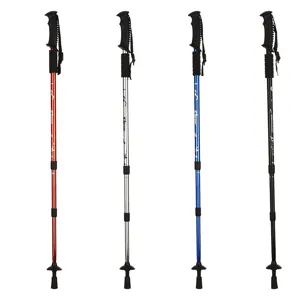 Bastoncini da trekking regolabili in alluminio con sistema anti-shock per escursionismo.