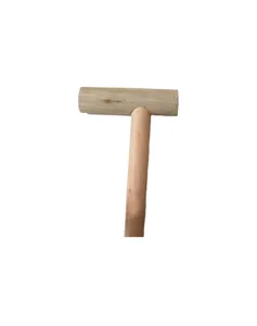 Solid wood hiking stick handle detail, natural wooden outdoor climbing cane replacement top part.