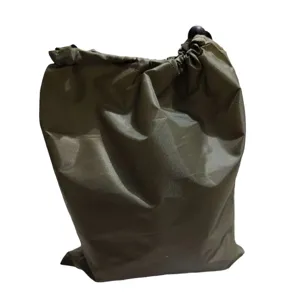 Army green nylon drawstring storage bag for outdoor hammock, portable and foldable bag