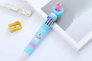 Multicolor 10-in-1 retractable unicorn ballpoint pen for journaling and school supplies
