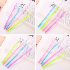 Penna Gel Creativa a Forma di Fiore Che Cambia Colore Con Luce Solare in Gomma Morbida Simpatica Penna da Scrittura a Inchiostro Nero per Scuola Ufficio