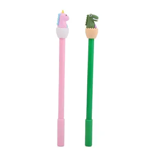 Lot de stylos gel créatifs avec figurines de dinosaure et licorne pour fournitures scolaires