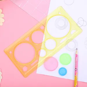 Coffret de règles à dessin spirographe pour enfants avec engrenages et crayon