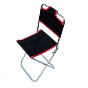 Sedia pieghevole da campeggio portatile sgabello da pesca telaio in metallo nero rosso