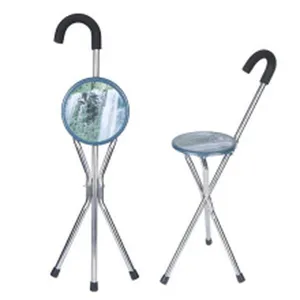 Sgabello da passeggio pieghevole per esterni portatile, seduta da campeggio in alluminio.