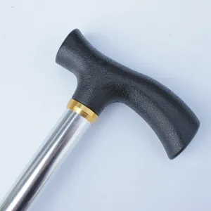 Bastone da passeggio regolabile con impugnatura a T ergonomica e resistente asta in alluminio.