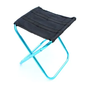 Portable outdoor folding camping stool with durable aluminum alloy frame for fishing hiking.