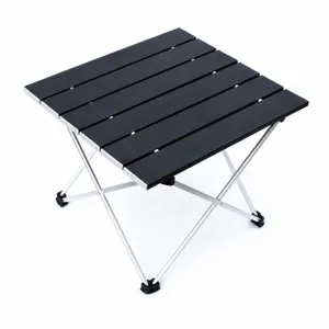 Tavolo da campeggio pieghevole compatto in alluminio, mini scrivania da picnic portatile.