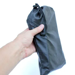 Black portable storage bag for outdoor camping folding chairs and fishing stools.