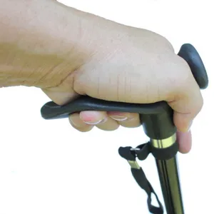 Bastone da passeggio ergonomico in alluminio per anziani, ausilio per la camminata pieghevole.