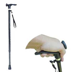 Bastone da passeggio in alluminio leggero pieghevole con impugnatura ergonomica per anziani.