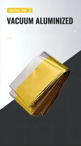 Manta térmica de emergencia de Mylar para supervivencia al aire libre, impermeable y resistente.