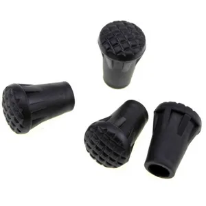 Schwarze gummi trekkingstock ersatz füße spitzen schutz für outdoor wanderstöcke 4stk