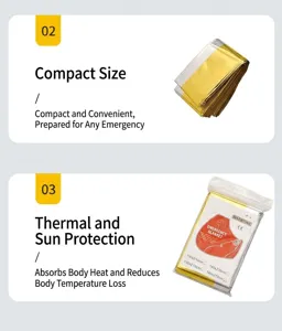 Manta térmica de emergencia para supervivencia, camping, senderismo y actividades al aire libre.