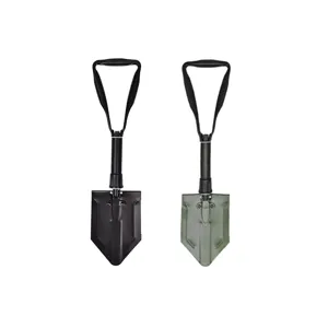 Pelle pliante portable, outil de camping multifonction avec options noir et vert pour plein air.