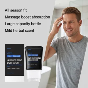 Männer Haarpflege Serum mit Massagebürste, Kopfhautpflege mit Koffein und Peptiden 100ml