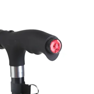 Bastone da passeggio regolabile con luce LED, stampella antiscivolo in alluminio anziani.