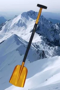 Pelle à neige extérieure en aluminium de 110 cm avec poignée en T pour le camping d'hiver.