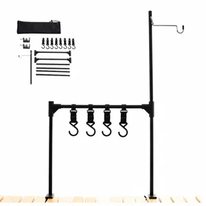 Étagère de Rangement Pliante pour Table de Camping en Plein Air en Alliage d'Aluminium Support Suspendu Multifonctionnel
