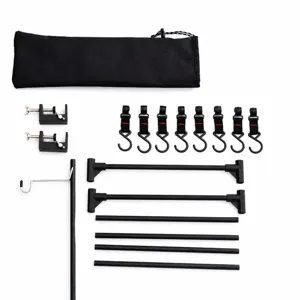 Kit de pieces de support de rangement de camping exterieur avec crochets et pinces table