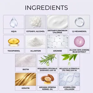 Detailed infographic chart displaying active natural ingredients and formulas details.