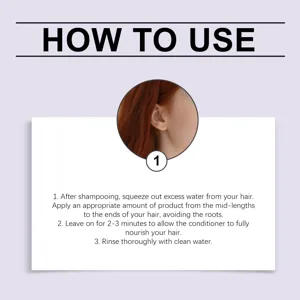 Detailed user guide image showing step by step instructions for hair conditioner usage.