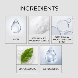 Detailed view of product ingredient formulas, showing active cleaning components clearly.