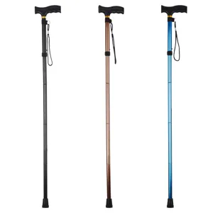 Bastone da Passeggio Pieghevole in Lega di Alluminio Bastone da Trekking Telescopico Regolabile Stampella Antiscivolo per Anziani Portatile