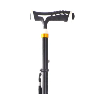 Bastone da passeggio regolabile in alluminio con impugnatura a T ergonomica per anziani sicura.