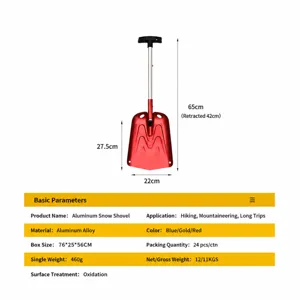 Pelle à Neige en Alliage d'Aluminium Pliable Télescopique Pelle à Glace de Voiture Outil d'Urgence Portable pour Camping en Plein Air