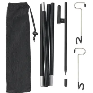 Portabele outdoor camping lamp standaard set met tas, afneembare ijzeren paal.