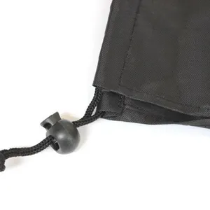 Schwarzer Nylon-Kordelzug-Aufbewahrungsbeutel für Outdoor-Wanderstöcke und Zubehör im Detail