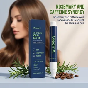 GleamXi Rosmarin Koffein Haarstaerke Serum Roll-on 25ml fuer die Kopfhautpflege