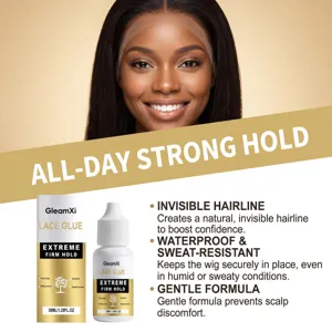 GleamXi lace glue delivers extreme firm hold with invisible hairline effect for flawless wigs.
