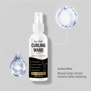 Professional curling wand cleaner spray 100ml removes grease and restores surface shine.
