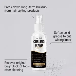 Hair styling tool cleaner spray removes buildup and grease from curling irons 100ml