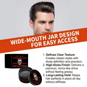 EAST MOON Herren Haarpomade starker Halt Glanz Stylingwachs für klassische Frisuren.