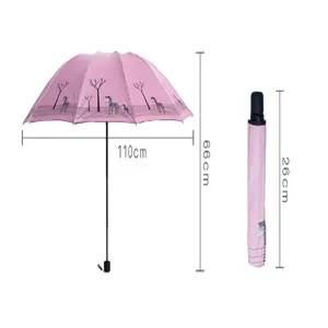 Großer 10-Rippen Faltschirm mit süßem Zebramuster, UV-Schutz Sonnenschirm und Regenschirm.