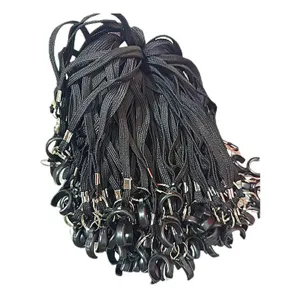 Schwarze Nylon Krücken Handschlaufe Verlustsicherung mit Gummiring für Gehstöcke Zubehör