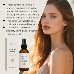 GleamXi Volumizing Hair Spray Peach Scented 100ml for Fine Hair Scalp Care Nourishing