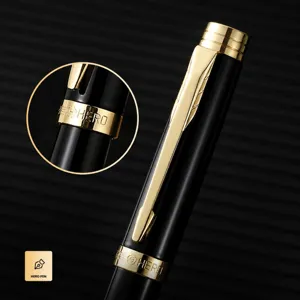 Hero luxury metal rollerball pen with gold clip, classic business office signature pen black.