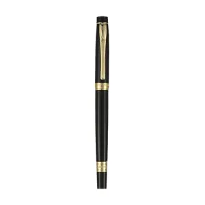 Classic black and gold metal rollerball pen for business office gift and smooth writing.