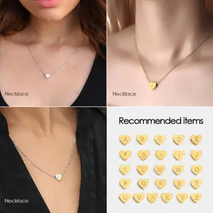 Edelstahl Herz Buchstabe Charms 26 Buchstaben DIY Schmuck Zubehör Gold Silber Beschichtet Alphabet Anhänger Für Armband