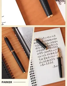 Parker IM Black Forest rollerball pen, elegant black and gold design for business office gifts.