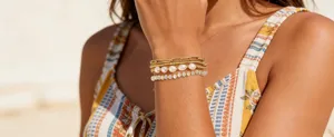 Ensemble de bracelet perle multicouche 4 pièces chaîne trombone or bijoux mode pour femmes