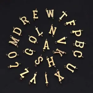 Goldene Initialen Buchstaben Anhänger Doppelöse Alphabet Anhänger Schmuckherstellung.