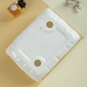 Handmade ceramic jewelry tray white mini basin soap dish desktop ring earring display holder