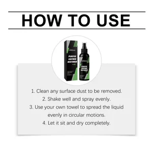 HOMONTH spray restauratore plastica e pelle auto 100ml vista di istruzioni dettagliate