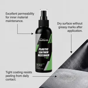 HOMONTH spray rigenerante per plastica e pelle interni auto 100ml per manutenzione e lucentezza.