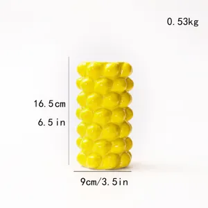Gelbe Keramik Vase Zitronen Form moderne Deko Hydrokultur Blumenvasen Detailansicht